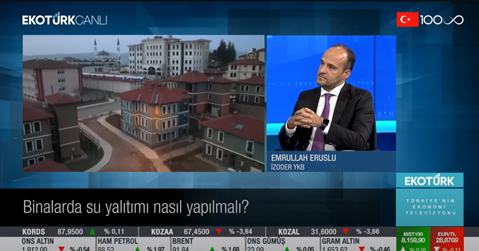 İZODER Yönetim Kurulu Başkanı Emrullah Eruslu, EKOTÜRK TV Ana Haber Bülteni’nde Haber Koordinatörü Ali Çağatay’ın canlı yayın konuğu oldu